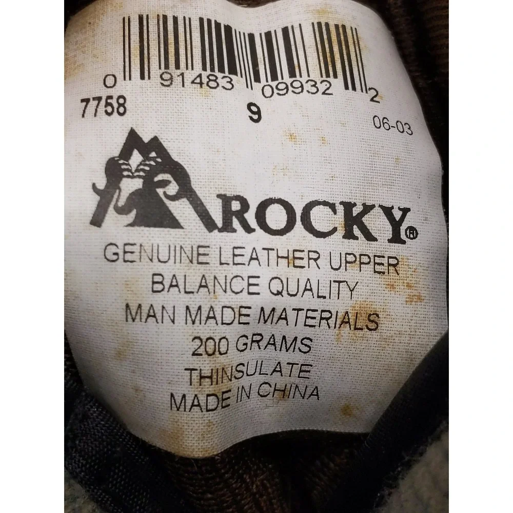 Rocky Snow Boots Men 9 Brown 200g Thinsulate Insulated Leather Duck‎ Boots